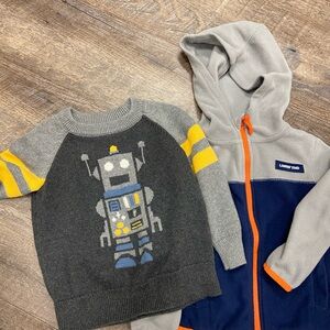 GAP Kids Robot Graphic Sweater - Gray and Yellow lands end jacket
